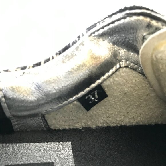 P448 John Twister Python Effect Sneakers Womens 37 7 Black Snake Leather Trainer - Picture 10 of 11